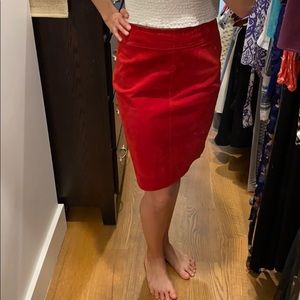 Express genuine red leather skirt